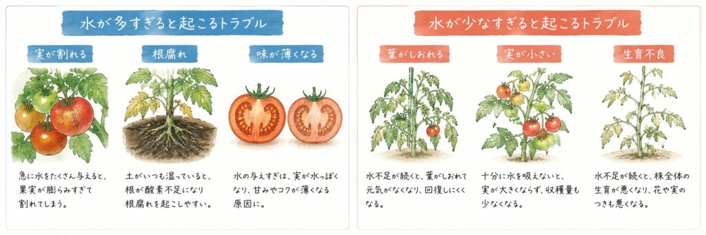 トマトの水に関するトラブル詳細